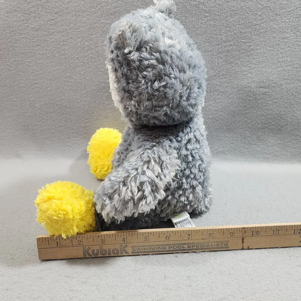 Animal Adventure OWL Gray Yellow White Waffle Weave Stuffed Lovey Plush 2016